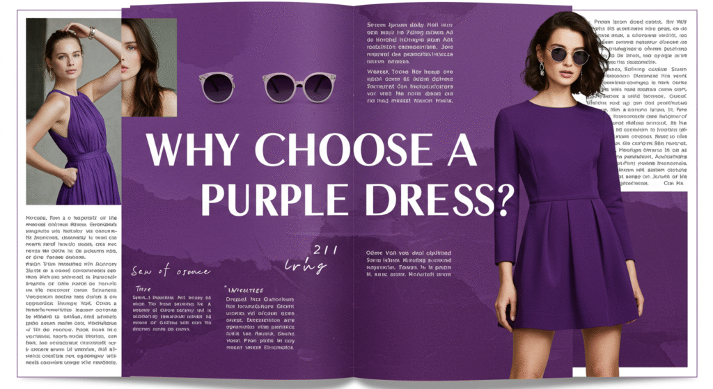 purple color dress for women