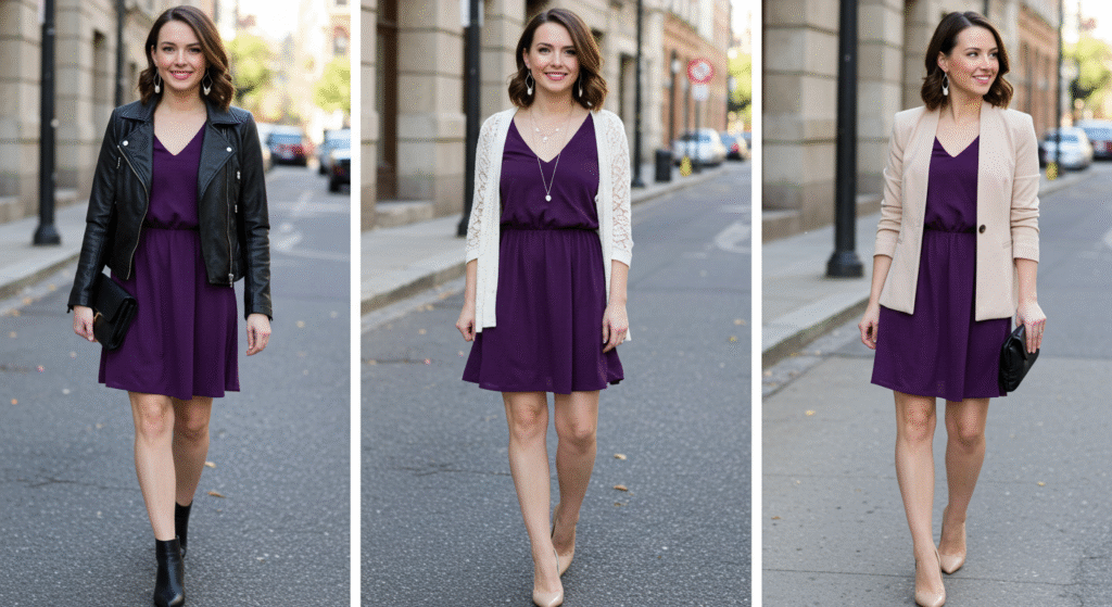 purple color dress for women
