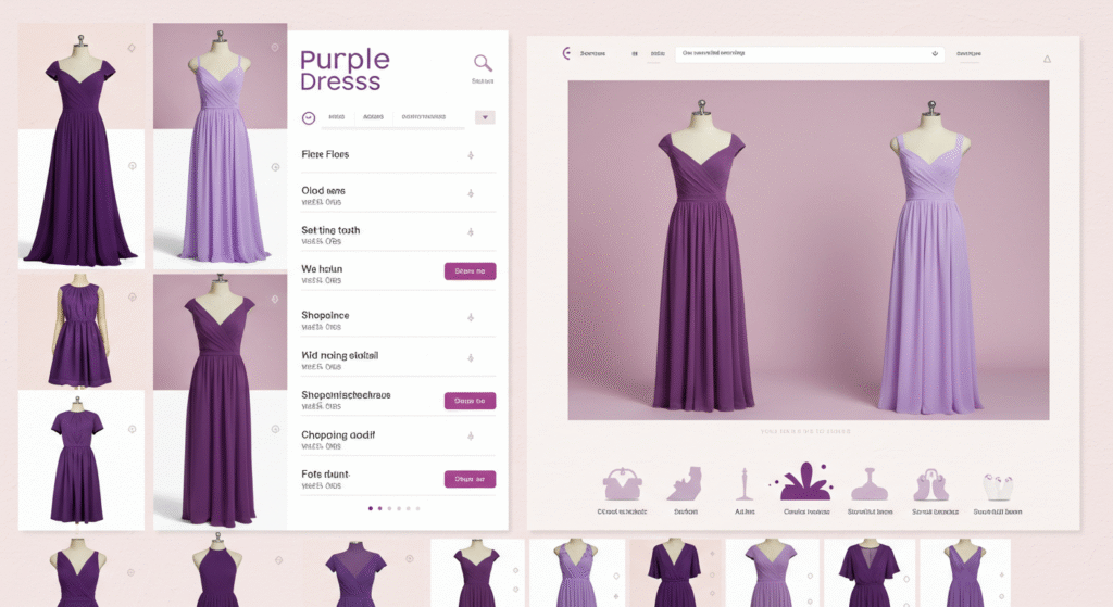 purple color dress for women